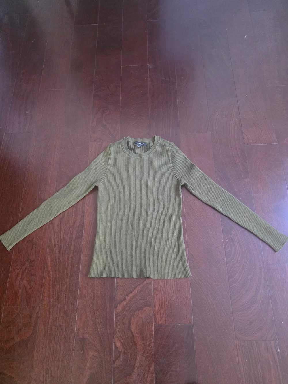 Women's Ribbed Olive Green Sweater